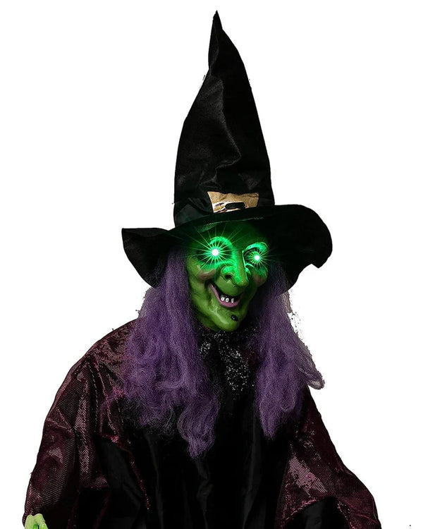 Hanging Animated LED Witch With Magic Ball 2m