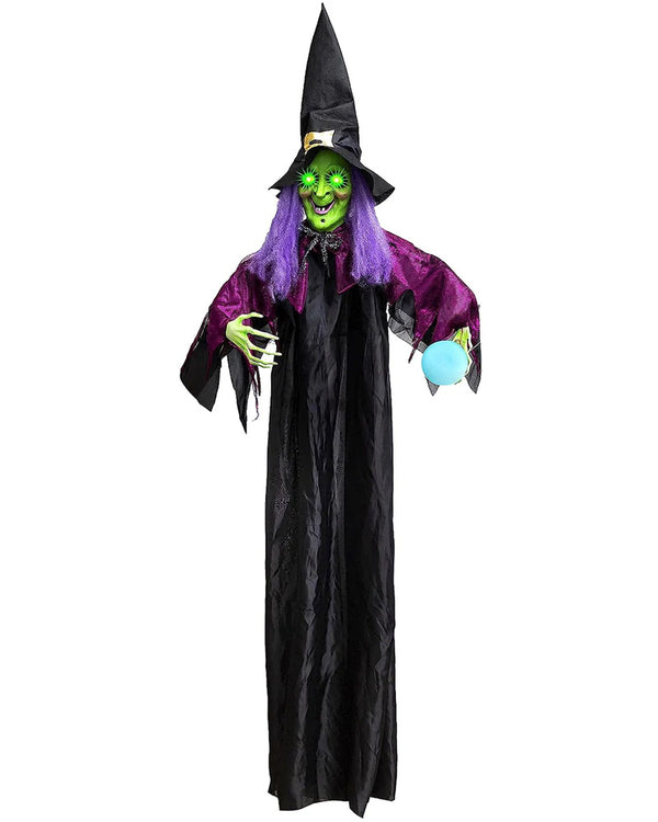 Hanging Animated LED Witch With Magic Ball 2m