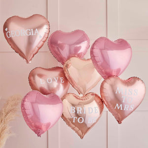 Blush Hen Customisable Balloon Cluster Foil Balloons with Stickers Pack of 8