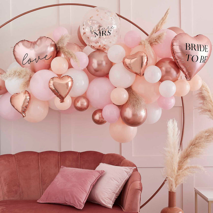 Blush Hen Balloon Arch Hen Party Printed, Foil & Confetti Balloons Pack of 66