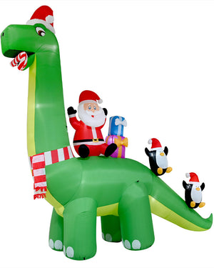 Humungous Dino and Friends Christmas Lawn Inflatable 3.9m