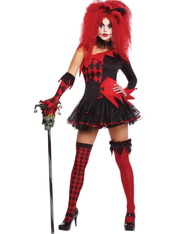 Jesterina Clown Womens Costume