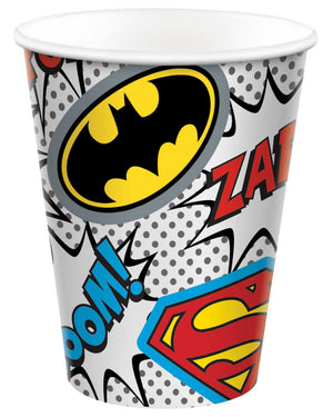 Justice League Heros Unite 266ml Paper Cups Pack of 8