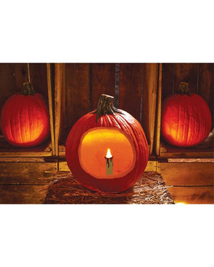 Natural LED Flicker Pumpkin Candle 8cm