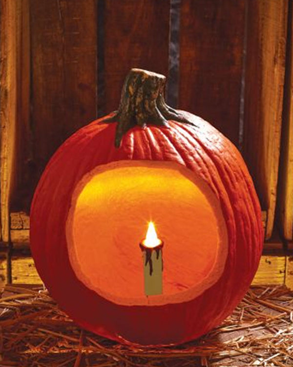 Natural LED Flicker Pumpkin Candle 8cm