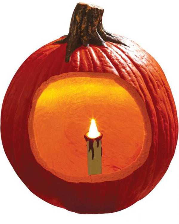 Natural LED Flicker Pumpkin Candle 8cm