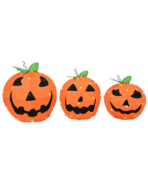 LED Tinsel Pumpkin Set 36cm