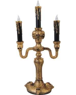 Light Up Golden Creepy Candelabra 35cm