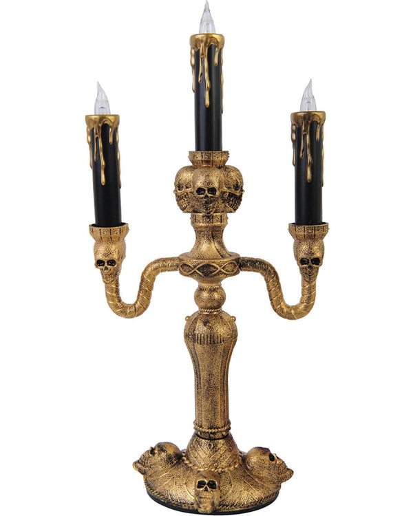 Light Up Golden Creepy Candelabra 35cm