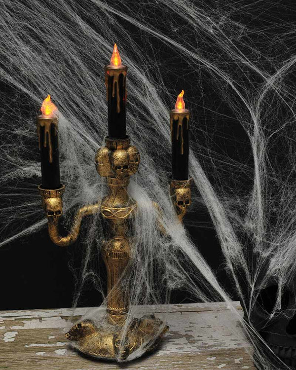 Light Up Golden Creepy Candelabra 35cm