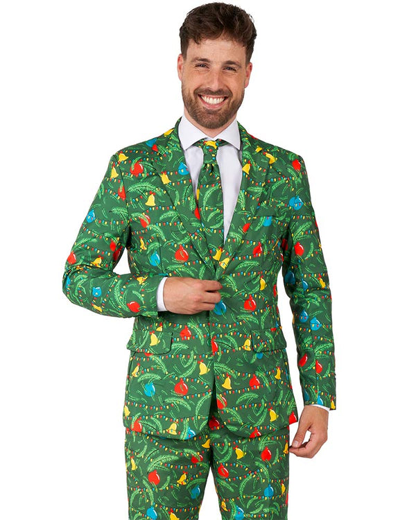 Light Up Green Christmas Tree Mens Suitmeister