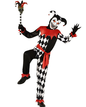 Light Up Scary Jester Boys Costume