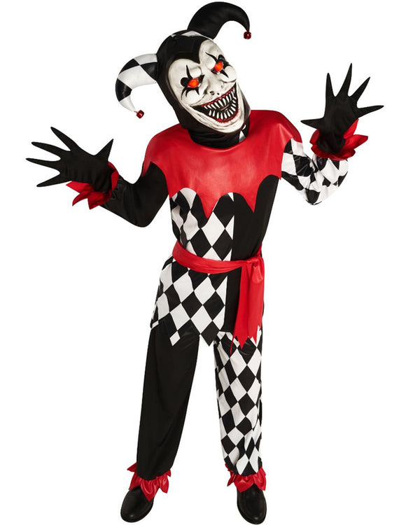 Light Up Scary Jester Boys Costume