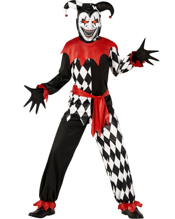 Light Up Scary Jester Boys Costume