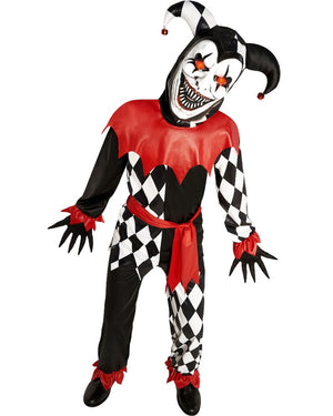 Light Up Scary Jester Boys Costume