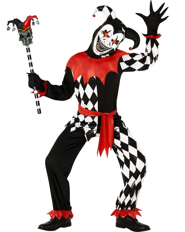 Light Up Scary Jester Boys Costume