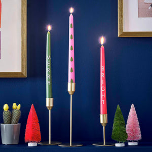 Merry & Bright Christmas Dinner Candles Pack of 3