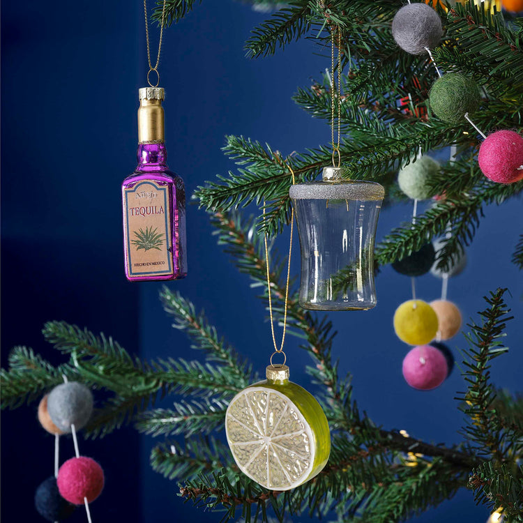 Christmas Merry & Bright Novelty Tequila Set Hanging Tree Decorations Pack of 3