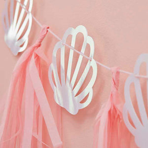 Mermaid Tassel Garland Shells & Tassels Pink & Iridescent Pack of 14