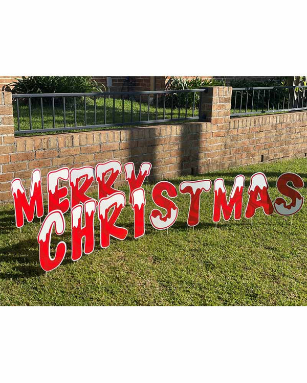 Merry Christmas Yard Letters Corflute 14 Piece