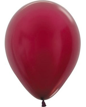 Metallic Burgundy 30cm Latex Balloons Pack of 50