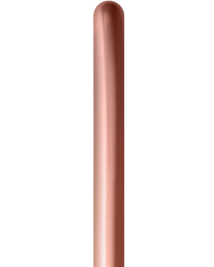 Metallic Reflex Rose Gold 260T Latex Modelling Balloons Pack of 50