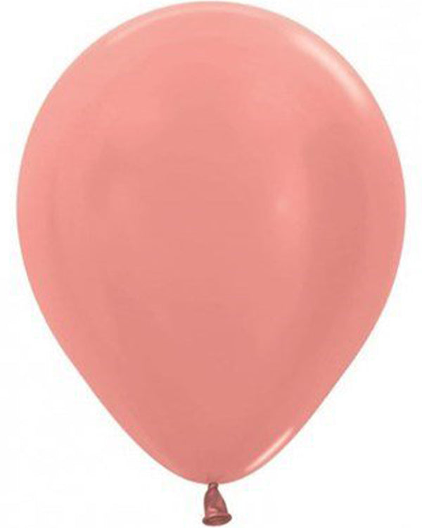 Metallic Rose Gold 30cm Latex Balloons Pack of 50