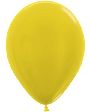 Metallic Yellow 30cm Latex Balloons Pack of 50