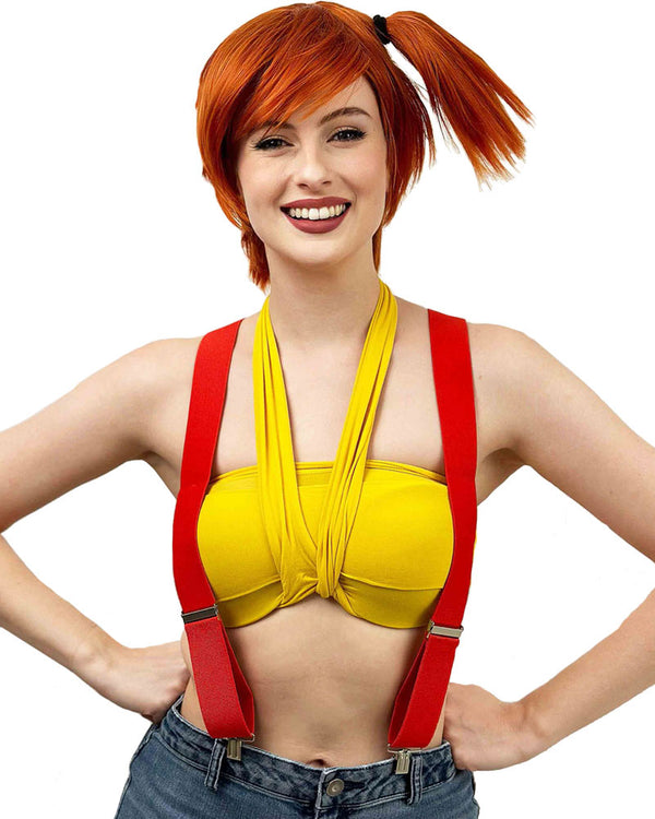 Premium Misty Gym Leader Orange Ponytail Wig