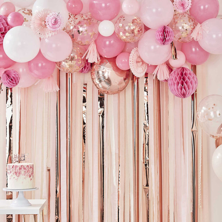 Mix It Up Blush and Peach Balloon and Fan Garland