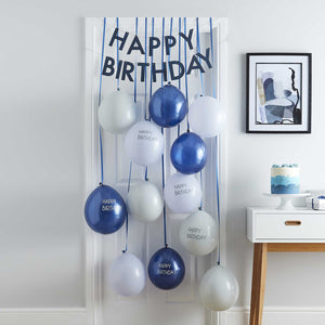 Balloon Door Kit - Happy Birthday - Blue Pack of 14