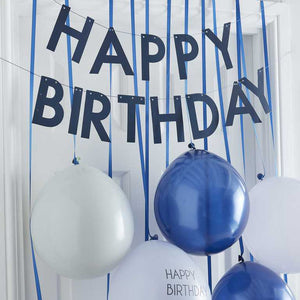 Balloon Door Kit - Happy Birthday - Blue Pack of 14