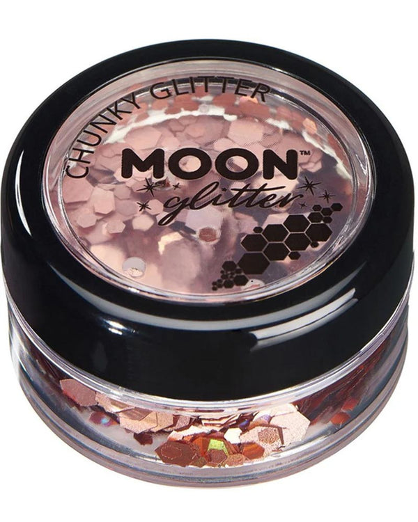 Moon Glitter Rose Gold Holographic Chunky Body Glitter 3g