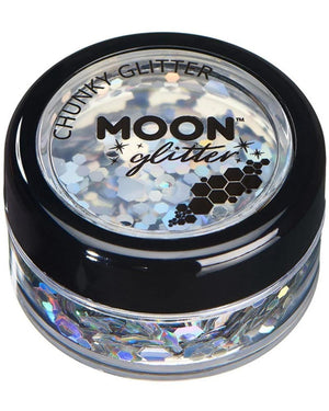 Moon Glitter Silver Holographic Chunky Body Glitter 3g