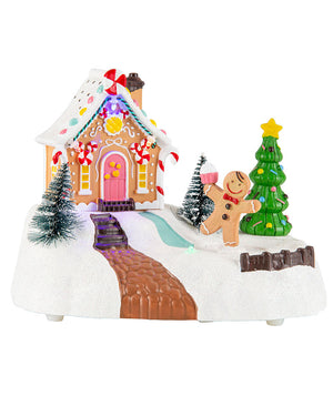 Gingerbread House Musical LED Christmas Decoration 20cm with USB