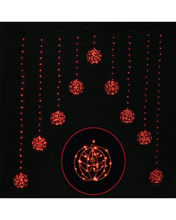 Orange LED Spooky Curtain Lights 1.2m