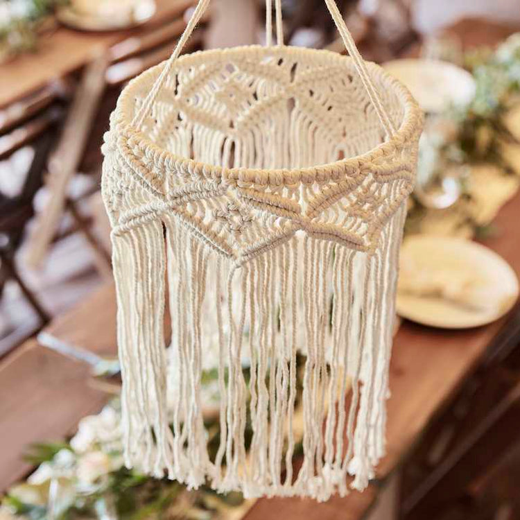 A Touch of Pampas Macrame Chandelier