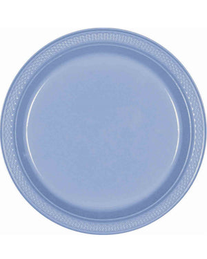 Premium Plastic Plates 23cm 20 Pack - Pastel Blue Pack of 20