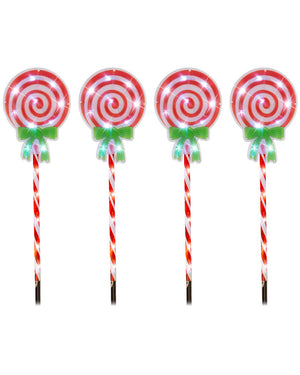 LED Christmas Candy Lollipop Path Lights 74cm Pack of 4