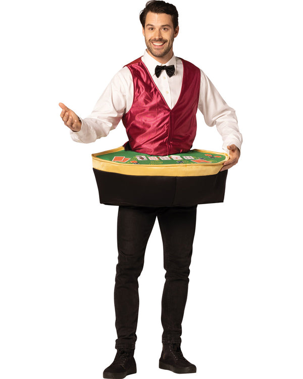 Poker Dealer with Table Adult Costume