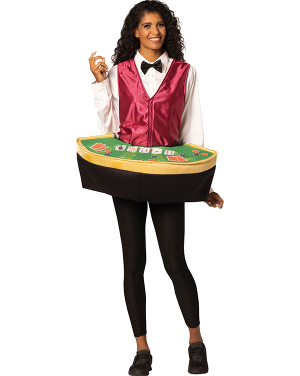 Poker Dealer with Table Adult Costume