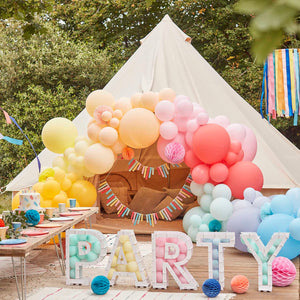 Balloon Arch & Paper Honeycombs & Fans Brights Pack of 211
