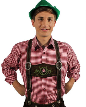 Red Check Oktoberfest Mens Cotton Shirt