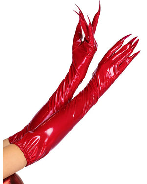 Red Vinyl Claw Gloves