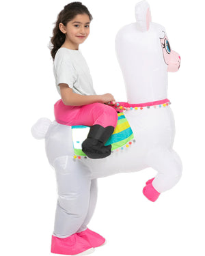 Ride On Alpaca Inflatable Girls Costume