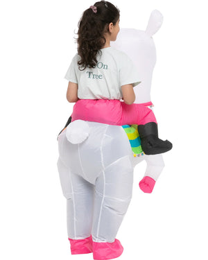 Ride On Alpaca Inflatable Girls Costume