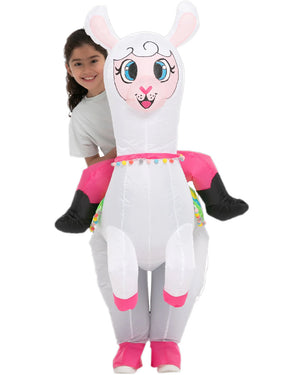 Ride On Alpaca Inflatable Girls Costume