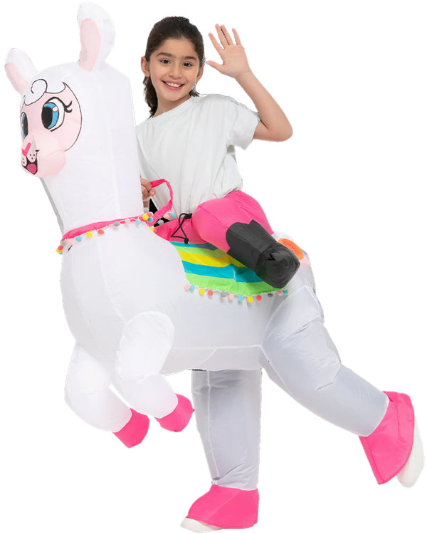 Ride On Alpaca Inflatable Girls Costume