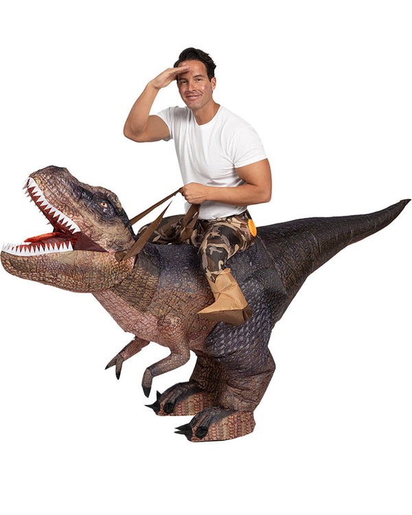 Riding A T Rex Inflatable Adults Costume