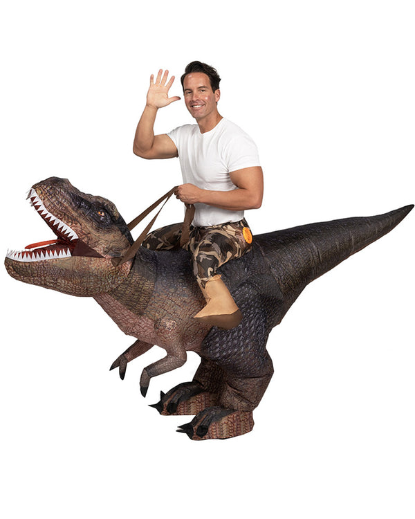 Riding A T Rex Inflatable Adults Costume